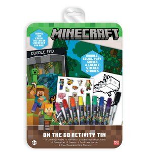 Minecraft On-the-Go Activity Tin Art Set, 27 Pieces, for Children Ages 6 And Up,